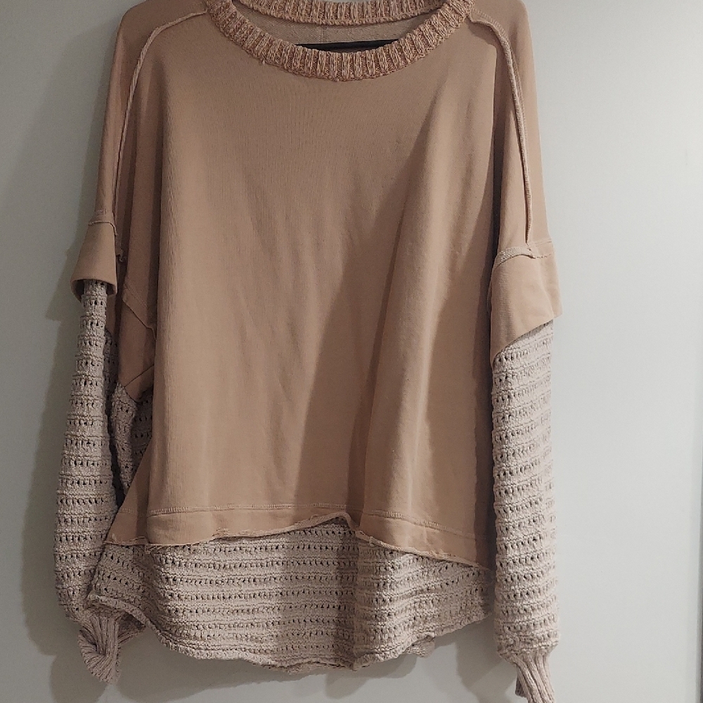 We The Free Light Tan Knit Top